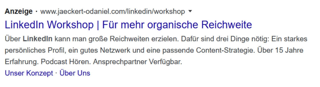 Google Ads Anzeige