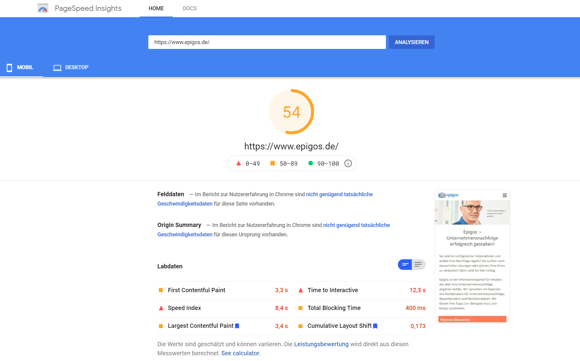 SEO-Website-Audit-Core-Web-Vitals-Beispiel