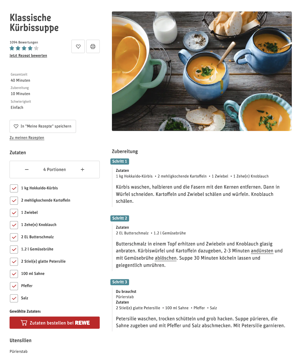 Rewe Rezept Beispiel