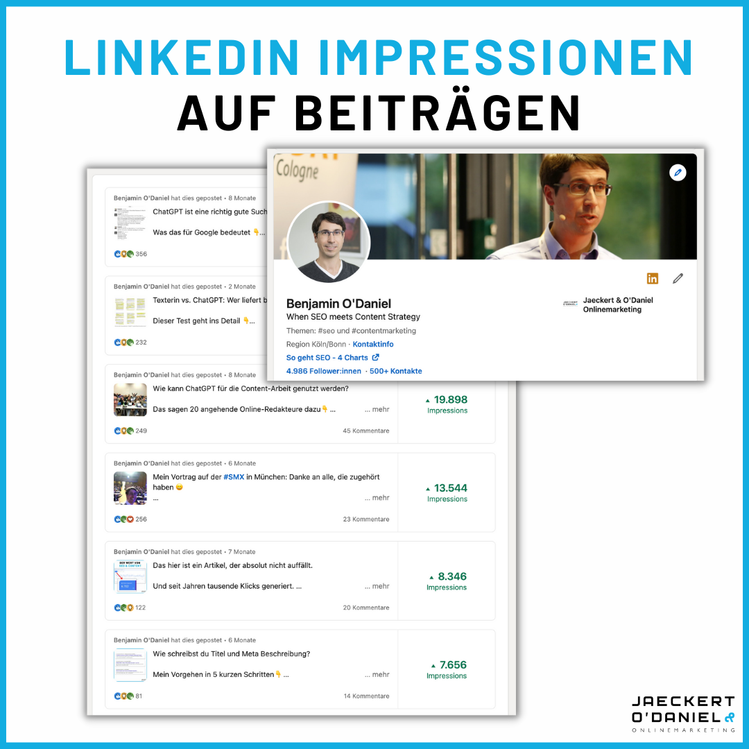 LinkedIn Impressionen Beitrag