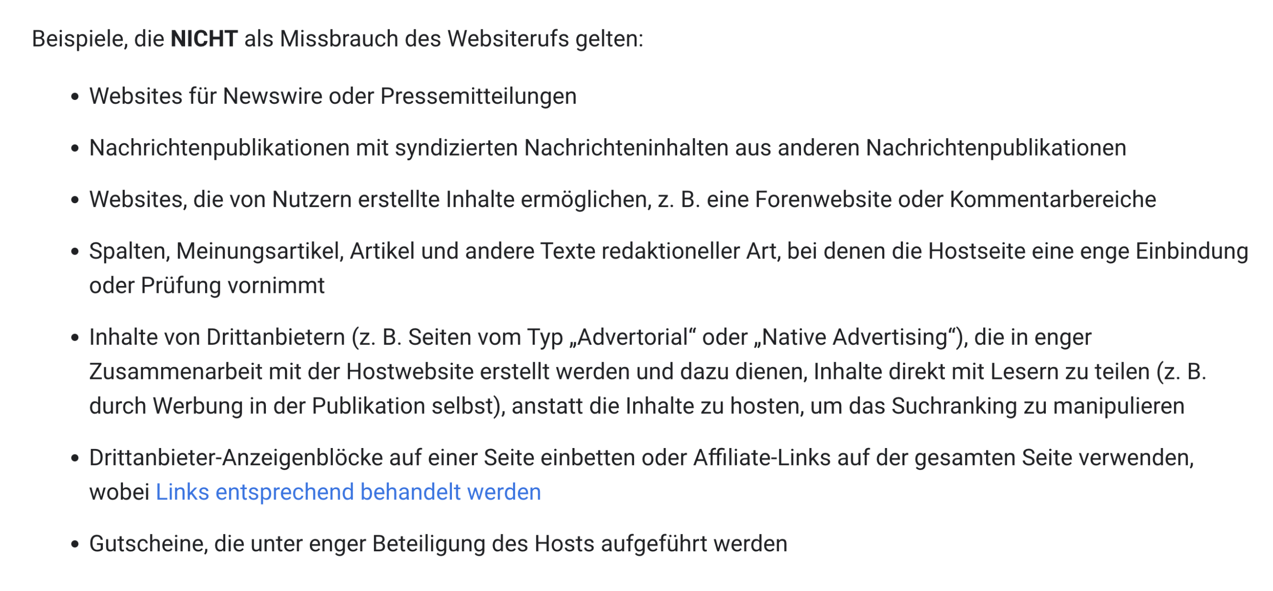 Site Reputation Abuse - das ist erlaubt