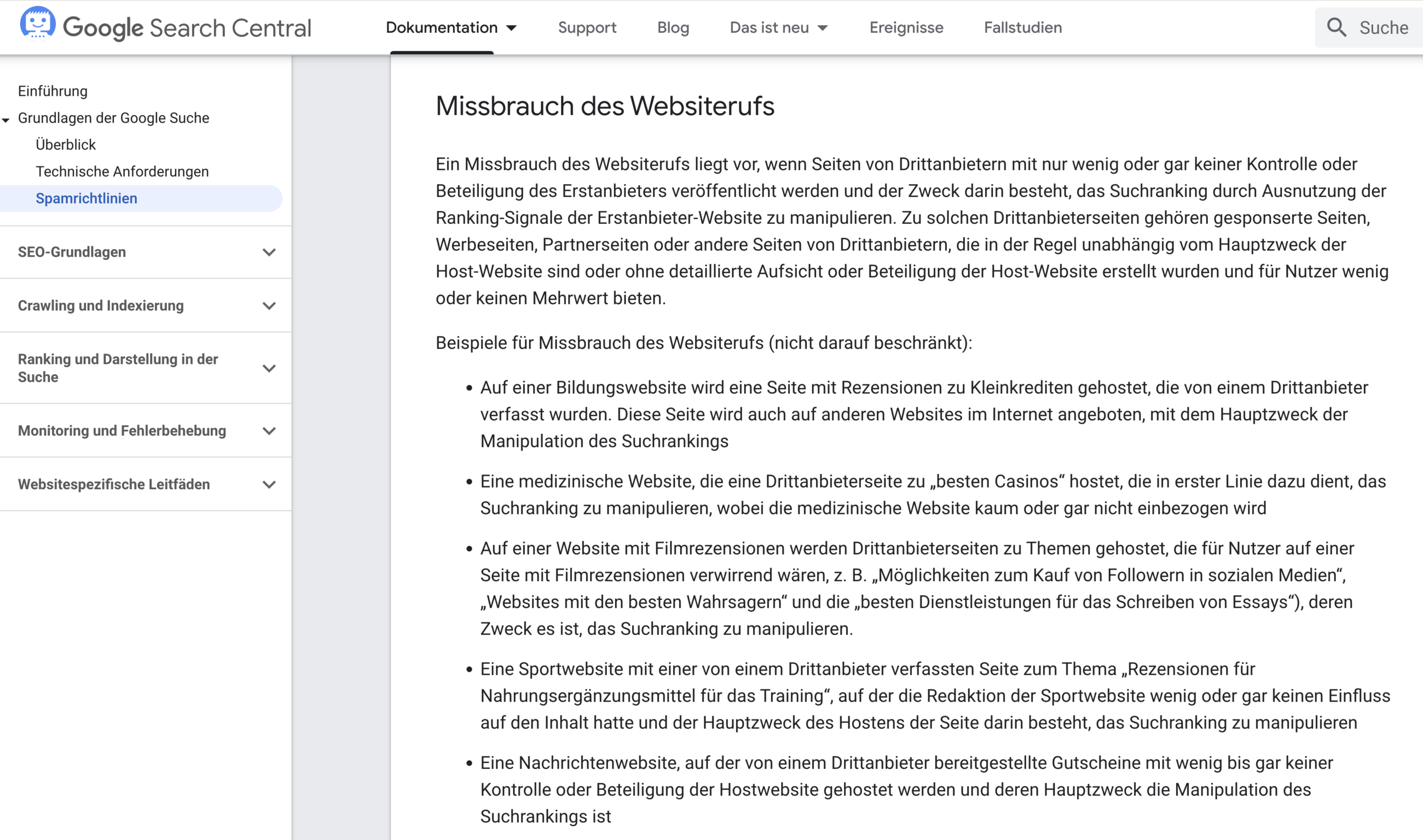 Site Reputation Abuse - das ist verboten