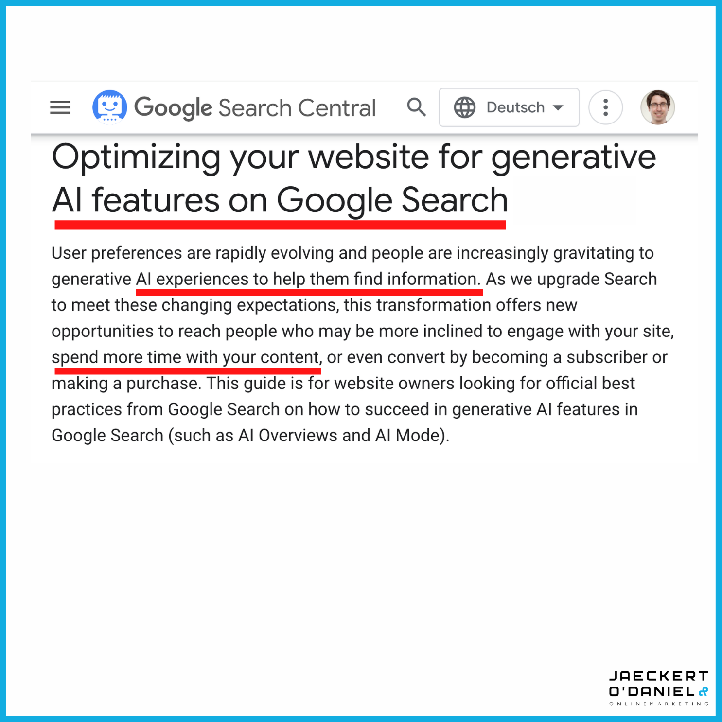 Google Documentation AI Search Optimization Our View